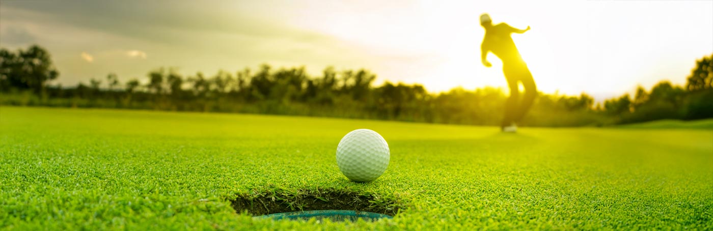golf ball near a hole